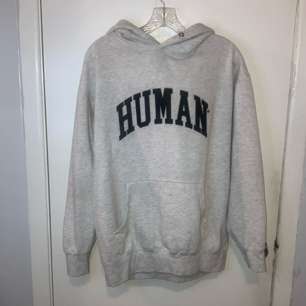 Gray Hoodie with Black Lettering